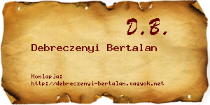 Debreczenyi Bertalan névjegykártya