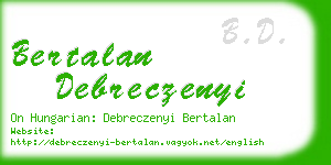 bertalan debreczenyi business card